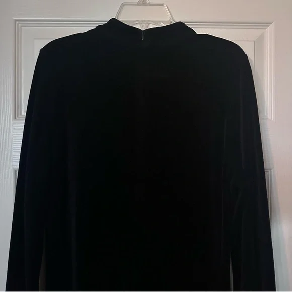 ME+EM Perfect Simplicity Stretch Velvet Black Maxi Dress | Sz 10 - Picture 9 of 15